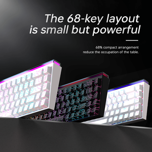 Nuevo teclado mecánico Ajazz NK68 con transmisión óptica, cableado, retroiluminación RGB, diseño 65%, teclado para juegos electrónicos. - Product Image 4