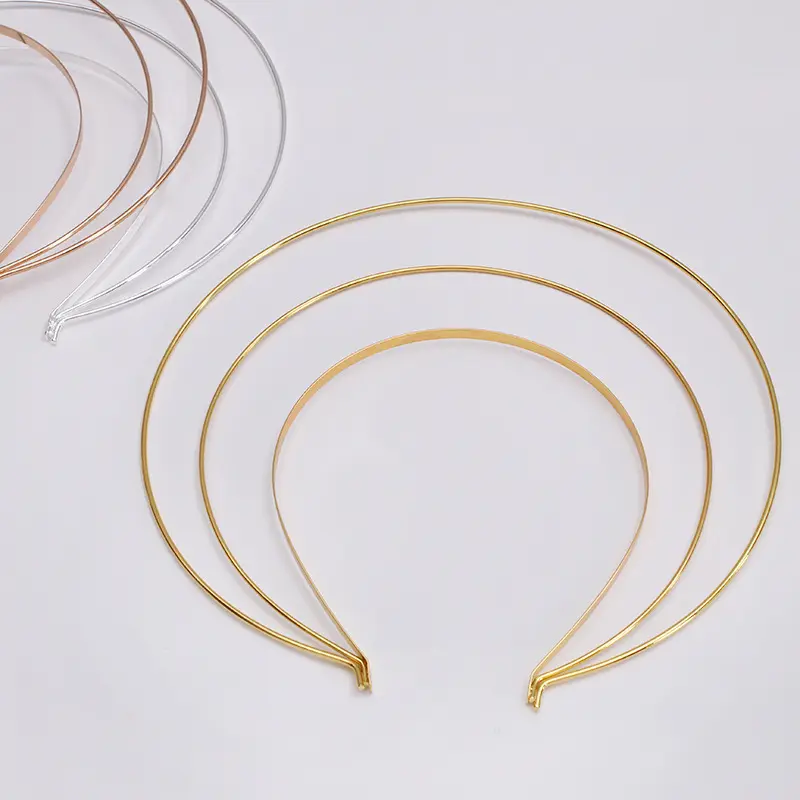 Fashion bando pernikahan kabel logam Hoops Tiara mahkota untuk wanita ikat rambut disesuaikan Logo aksesoris rambut uniseks 3 warna