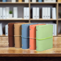 Carnet A7 à 5 anneaux, couverture rigide, portable, design artistique, couleurs vives, pour plans et journal, 80 feuilles