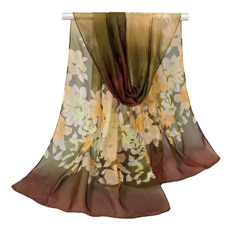 Großhandel 2024 Verkauf Polyester-Schal für Damen andere Schals schöne Blume buchstabe Sonnenschutz-Schals Schals