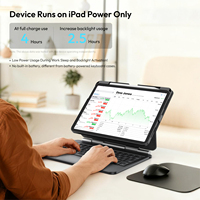 Venta al por Mayor de Funda con Teclado Desmontable Laudtec F94 - Retroiluminación de 7 Colores, Trackpad y Hub 4 en 1 para iPad / iPad Pro / iPad Air
