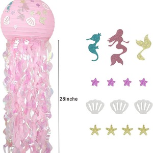 Decoraciones Colgantes con Temática <span class=keywords><strong>de</strong></span> Sirena, Faroles <span class=keywords><strong>de</strong></span> <span class=keywords><strong>Papel</strong></span>, Adornos <span class=keywords><strong>de</strong></span> Medusas, Decoración para Fiestas <span class=keywords><strong>de</strong></span> Cumpleaños con Temática Oceánica - Product Image 3