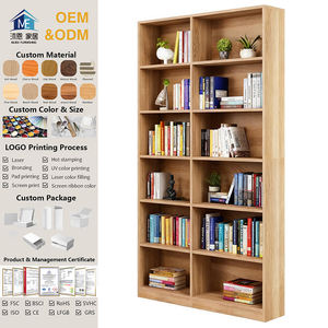 خزانة كتب قائمة بذاتها مزدوجة العرض من 6 طبقات لغرف النوم أرفف كتب طويلة لتخزين الكتب ديكور المنزل رف كتب - Product Image 1