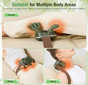 Hand Shape Neck Shoulder Massager Wearable Shiatsu Massage Device <b>USB</b> Rechargeable Lithium Battery <b>Heat</b> Therapy Relaxation Tool - Product Image 2