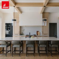 Meuble de cuisine en bois massif Alland American Wood, avec base d'évier en chêne lavé, buffet latéral et base personnalisée, pour villa, avec tiroir