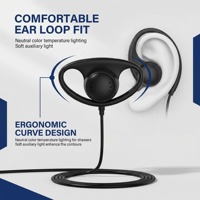 Casque audio souple en forme de D avec crochet d'oreille, prise jack 3,5 mm, non étanche, à réduction de bruit, unilatéral pour ordinateur portable/PC