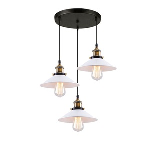 Lustre rétro américain transfrontalier, style petite robe noire, pour café en fer forgé, comptoir de bar, restaurant, à trois têtes - Product Image 3