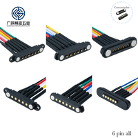 Câble d'alimentation et de données à ressort OEM ODM, connecteur magnétique étanche 6 broches mâle et femelle avec câble