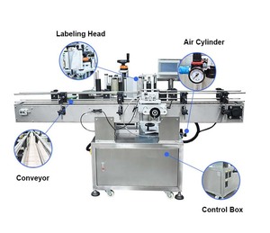 Đầy đủ tự động Đồ uống nhãn Applicator cho chai sữa kim loại lon thủy tinh cho dính Sticker định vị máy dán nhãn - Product Image 5