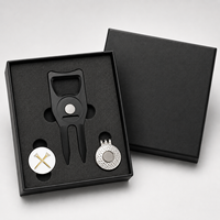 Coffret Cadeau d'Accessoires de Golf ODM : Outil de Réparation de Divots Argenté, Marqueur de Balle, Clip de Chapeau, Jeton de Poker, Boîte Rigide – Idéal pour les Joueurs Féminins