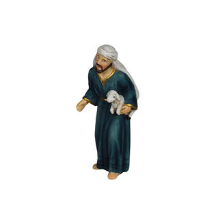 Figura de Natividad Oriental Babilónica, Pastor Pintado a Mano, Figura de Navidad de Poliresina y Juguete, Aprox. 10 cm - Product Image 3