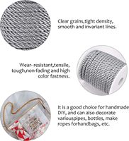 Cordon en polyester satiné brillant torsadé 5 mm 3 brins, corde décorative pour remise de diplôme, cérémonie de mariage, décoration intérieure, Noël