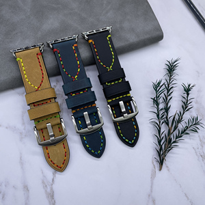 Cinturino alla moda per <span class=keywords><strong>Apple</strong></span> <span class=keywords><strong>Watch</strong></span> Series 8 7 6 <span class=keywords><strong>5</strong></span> 4 3 2 1 <span class=keywords><strong>se</strong></span> o iWatch 38 40 41 42 44 45 49mm cinturino in vera pelle Vintage - Product Image 1