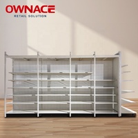 Ownace Métallique US Type Américain Logo Personnalisé Acceptable Type Double Face Métal Gondole Étagère Gondole Rayonnage