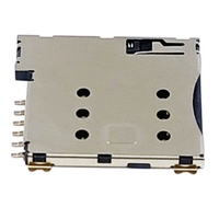 Connecteur de carte Micro SIM 6 broches 1,35H, type Push-Push, support de plateau femelle, accessoire pour téléphones IoT et applications tablettes
