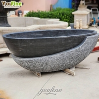 Baignoire autoportante ovale en travertin naturel, sculptée à la main, baignoire de luxe pour hôtel, villa, maison, salle de bain