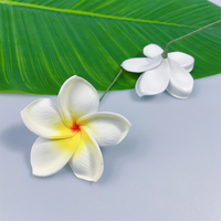 Pique à cheveux en mousse EVA 8 cm, fleur artificielle de Plumeria (Frangipanier) style Hawaï, pour coiffure ou oreille