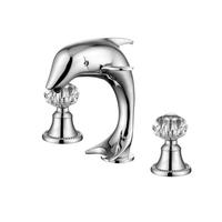Robinet de lavabo en or en forme de dauphin SAMTOU pour salle de bain, 3 pièces, robinet de lavabo pour se laver les mains