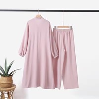 S-5XL Arabischer Stil Zweiteiliges Set Damen Langarmshirt und Hosenanzug Muslimische Damenbekleidung