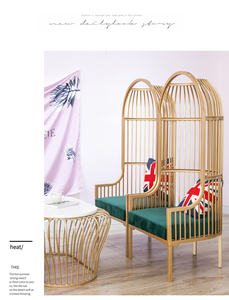 Canapé de chambre <span class=keywords><strong>cage</strong></span> <span class=keywords><strong>à</strong></span> <span class=keywords><strong>oiseaux</strong></span> en fer forgé de loisirs café d'hôtel simple et moderne, canapé de stand de repos et de réception - Product Image 3