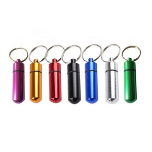 14*52 mm Promo Gifts Logo Print Flat Bottom Waterproof Aluminium Mini Pill Medicine Box Case Holder Container Capsule Bottle