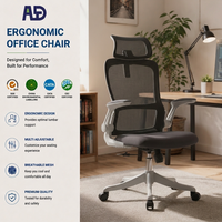 Chaise de bureau ergonomique haut de gamme à dossier haut en maille avec base chromée, pivotante et réglable, design respirant pour chambre et bureau à domicile