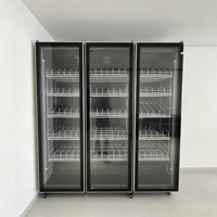 Réfrigérateur à vin et bière à double porte, mécanique, monotempérature, vitrine verticale