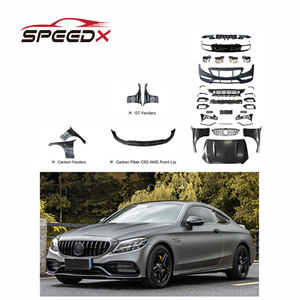 Pour <span class=keywords><strong>Mercedes</strong></span> W205 classe C coupé mise à niveau <span class=keywords><strong>C63</strong></span> <span class=keywords><strong>AMG</strong></span> BodyKit pare-chocs avant arrière calandre becquet capot garde-boue - Product Image 1