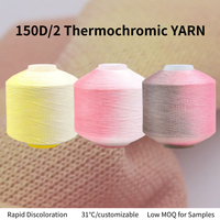 Fil thermochromique en polyester 31C activé par la chaleur corporelle, 150D/2, teint réversible, textiles intelligents interactifs sensibles à la chaleur