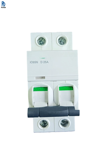 Disjoncteur miniature IC65N 2P D 25A, dispositif de distribution électrique contre les surcharges et les courts-circuits, basse tension - Product Image 1