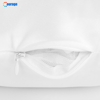 Housse de coussin ronde 40*40cm, décoration de voiture, sublimation, fermeture éclair, logo personnalisé, tissu satin blanc