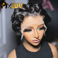 Perruques en cheveux humains en gros, perruques courtes coupe pixie en cheveux bruts, fournisseurs de perruques frontales HD en dentelle, perruques sans colle en dentelle frontale, perruques bouclées en cheveux humains