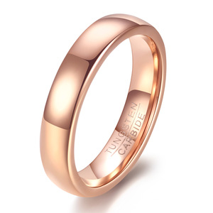 Nuevo anillo de acero de tungsteno pulido curvo de 4 6MM-Simple y versátil, ideal <span class=keywords><strong>para</strong></span> parejas que se casan - Product Image 2