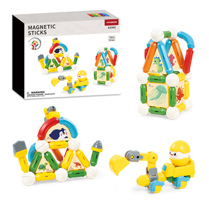 Meilleure vente bricolage <span class=keywords><strong>jeux</strong></span> de <span class=keywords><strong>construction</strong></span> en plastique pour enfants tiges magnétiques colorées bâtons magnétiques jouets de bloc de <span class=keywords><strong>construction</strong></span> éducatifs - Product Image 1