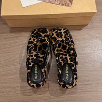 Sandales à talon compensé imprimé léopard floral, nouveau style d'été polyvalent pour l'extérieur, tongs à clipser pour femmes