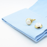 Premium Abalone Shell Opale Pierre Boutons De Manchette Personnalisé Hommes Costume Chemise Accessoire pour Mariage Smoking Fête pour Cadeau En Gros