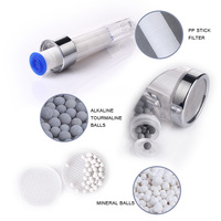 Chaude haute pression ionique pierre filtre salle de bain pommeau de douche clair Spa économie d'eau chlore pulvérisation pommeau de douche à main