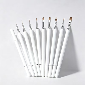 Lot de 10 pinceaux magnétiques pour ongles, professionnels, plats, pour gel, liner et dégradé, pour manucure et nail art, vente en gros pour salons - Product Image 3