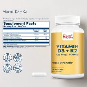 Vitamina D3 K2 Premium, 120 Cápsulas Vegetales, Suplemento para la Salud Ósea en Adultos y Absorción Óptima para Mujeres y Hombres - Product Image 2