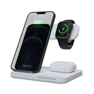 15W Qi 휴대 전화 빠른 충전 도킹 스테이션 3 1 무선 충전기 스탠드 아이폰 Iwatch Airpods 프로