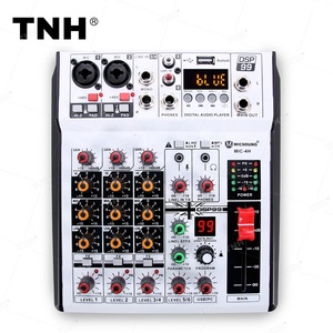 TNH MIC-4H konsol Mixing 4 saluran profesional Mixer konsol Audio pengontrol <span class=keywords><strong>DJ</strong></span> untuk papan pencampur <span class=keywords><strong>DJ</strong></span> efek DSP 99 bawaan - Product Image 1
