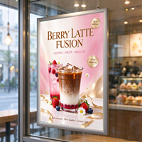 Cadre d'affichage lumineux pour vitrine A0/A1/A2/A3/A4 en aluminium, ultra-fin, avec éclairage LED pour publicité