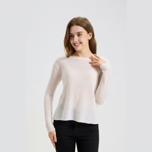 Suéter de Cachemir 100% Puro, Cuello Redondo, Manga Larga, Largo Regular, Clásico, Tejido, para Mujer, Invierno - Product Image 2