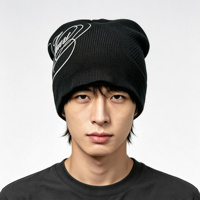 Bonnet en tricot double couche décontracté avec fermeture éclair, style streetwear, motif graphique en silicone, logo, nœuds, doux et chaud pour l'hiver, idéal pour la plage