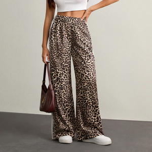 Của Phụ Nữ Chính thức thân thiện với môi thoáng khí <span class=keywords><strong>Leopard</strong></span> in quần ống rộng - Product Image 4