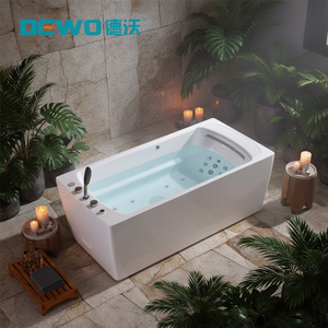 Bañera de <span class=keywords><strong>Hidromasaje</strong></span> Rectangular de Acrílico Dewo, Independiente, con Ducha Combinada, Hidroterapia, <span class=keywords><strong>Bomba</strong></span> de Calor, Cascada <span class=keywords><strong>para</strong></span> 2 Personas - Product Image 1