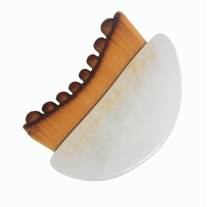 Produits de beauté et de bien-être Brosse de massage facial en jade naturel Outil de lifting et de contouring de la peau Outil lymphatique - Product Image 1