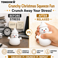 Jouets Squishy de Noël en Argile Moelleuse et Croustillante TONGXIN, incluant Squishies Père Noël, Squishies Croustillants, Squishies Bonhomme de Neige et Squishies en Argile Souple Studio