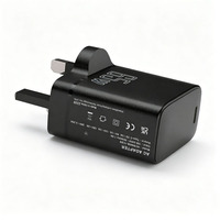 Cargador Rápido GaN de 65W a Prueba de Agua con Enchufe para Reino Unido, Certificación CE/UKCA, Adaptador de Carga USB-C PD para Teléfono, Tableta, Portátil y Cámara