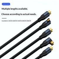 Kabel Pengisian Cepat USB-C PD 240W dengan Selubung Rajut, Panjang 2m 3m 1.5m 0.5m, untuk Ponsel, Tablet, Laptop, dengan Transfer Data, Desain 90 Derajat
